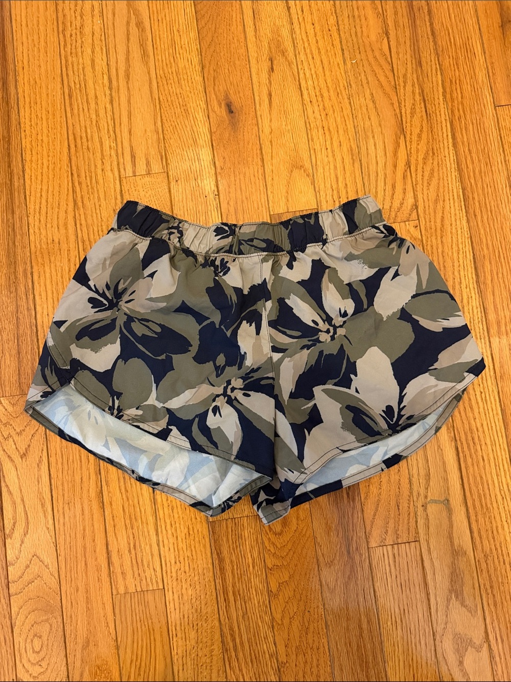 Old Navy Olive & black Floral Athletic Shorts